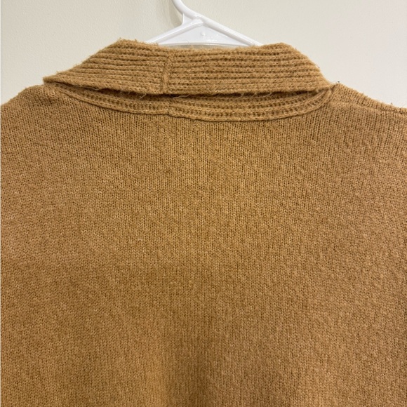 Joan Vass Tan Cardigan Sweater with Cozy Oversized Fit - Picture 6 of 6